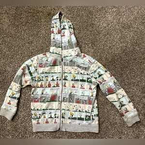 PEANUTS Sweater Gray with Snoopy as Flying Ace Unisex Kid's Size 5